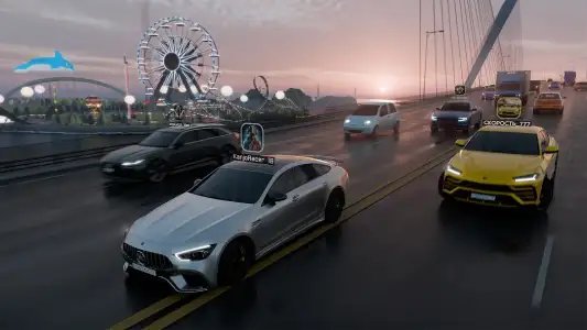 Шашки по городу на машинах